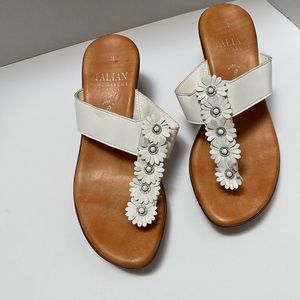 Italian Shoemakers Women’s 8 Made in Italy White and Brown Slip On Casual